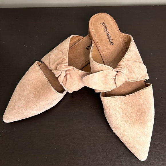 Jeffrey Campbell Charlin Bow Mule Leather Slip On Pink Anthropologie Sz 10 - Picture 11 of 12
